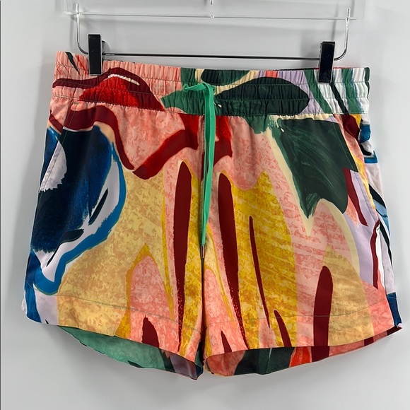Calia Hi Rise Coverup Board Shorts Pull On Colorful Painterly Floral Multicolor - Picture 4 of 7